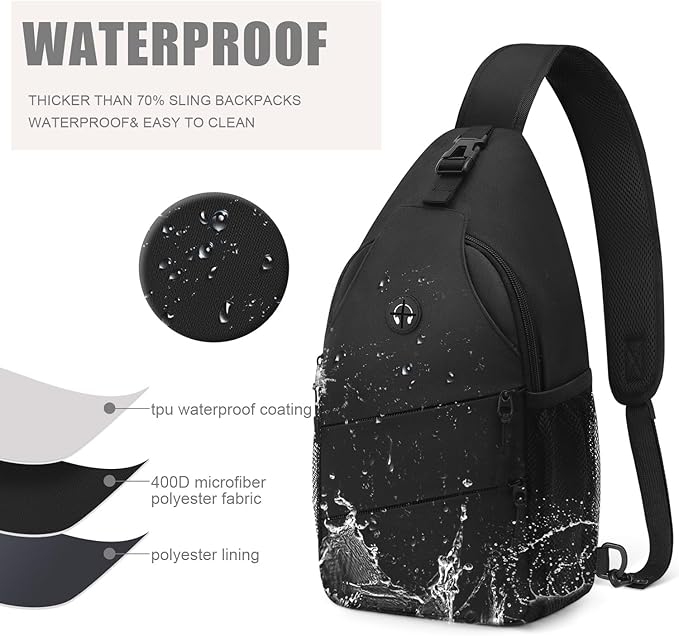 Crossbody Bags for Women Men Trendy Sling Bag Bakpack Casual Chest Bag with Convertible Shoulder Strap