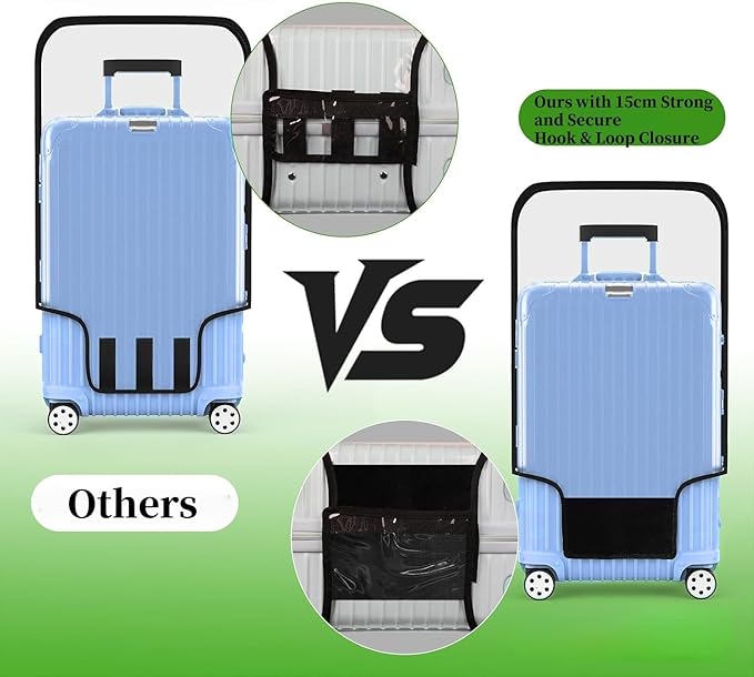 Luggage Cover Clear PVC Suitcase Covers for Luggage Thick Transparent Waterproof Suitcase Protector with Large for 20"/24"/28" inch