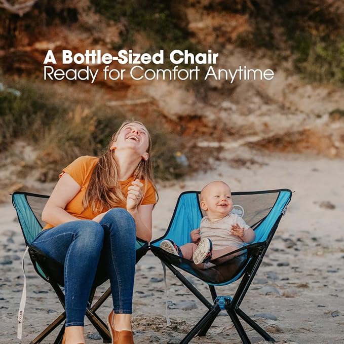 CLIQ Portable Chair Version 1.0 - Lightweight Folding Chair for Camping - Supports 300 Lbs - Perfect for Outdoor Adventures - Moss