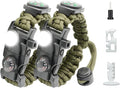 20 in 1 Survival Paracord Bracelet Adjustable Gear Kit with SOS LED Light, Fire Starter, Bigger Compass, Survival Whistle, Perfect for Camping, Hiking, Fishing