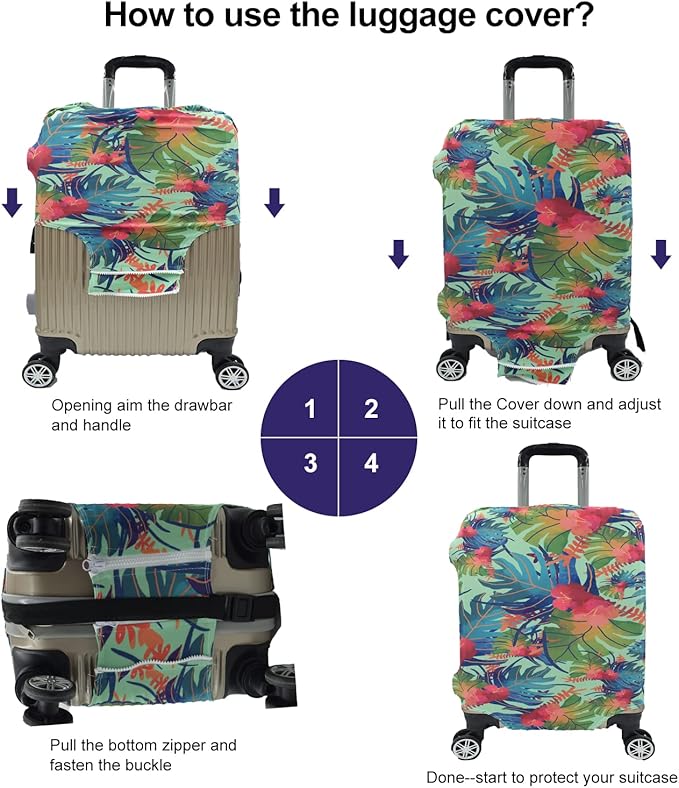Travel Luggage Cover, Suitcase Protector Bag Fits 26-28 Inch Luggage Colorfulmaple