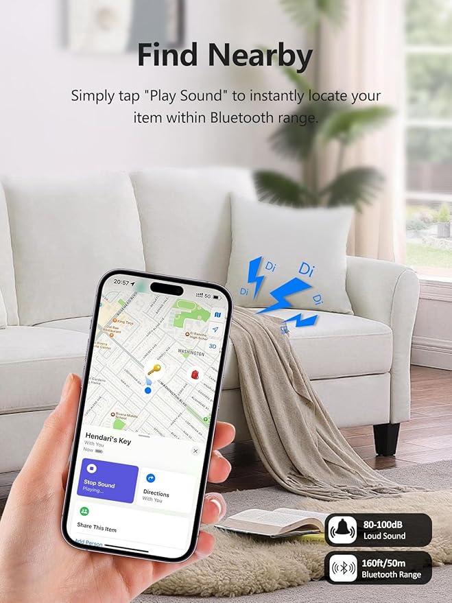 Tracker Tags, Item Finder Work with Apple Find My (iOS Only), Tracking Device Locator Smart Tag for Luggage, Keys, Wallet, Bike, Pets, Bags (Black & White, 2 Pack)