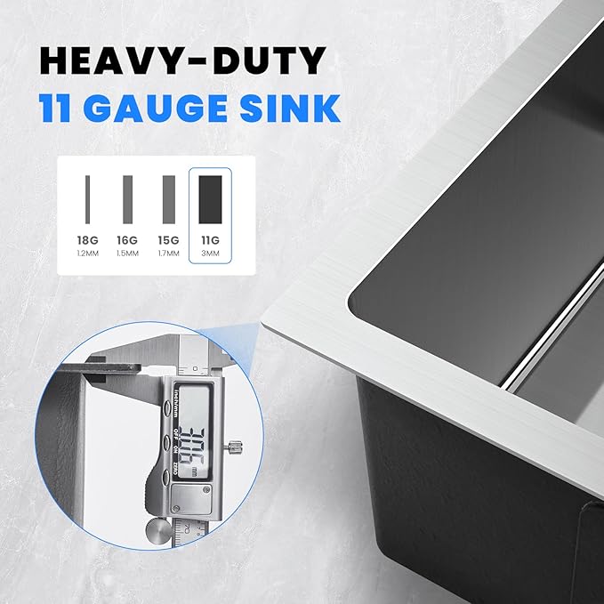 POPFLY 15 Inch Wet Bar Drop In Sink, SUS 304 Stainless Steel Topmount Sinks Handmade Single Bowl 18 Gauge Kitchen Small Outdoor Rv Sink, Brushed Nickel (15×17×8)