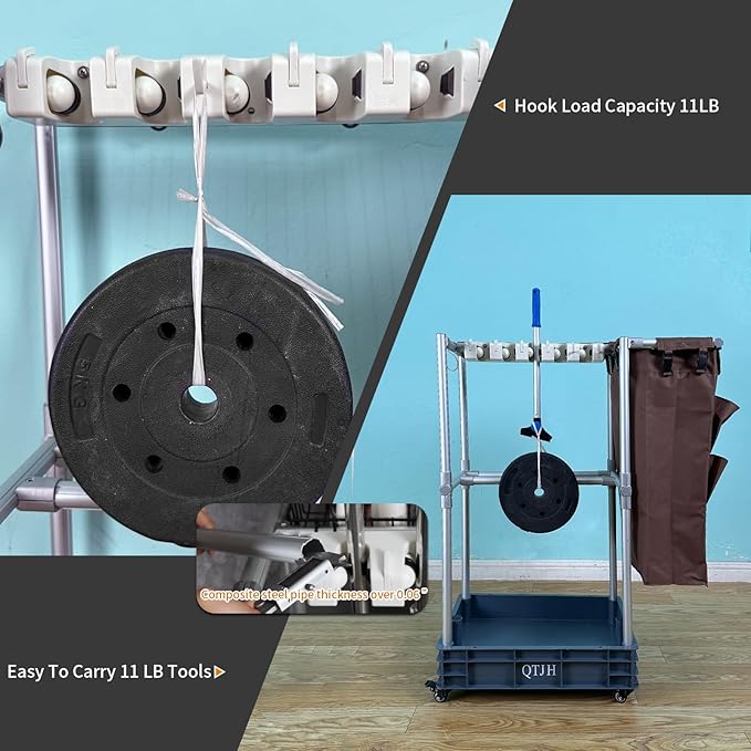 Rolling Cleaning Cart, Cleaning Tools Organizer, Housekeeping & Janitorial Cart