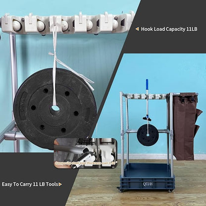 Rolling Cleaning Cart, Cleaning Tools Organizer, Housekeeping & Janitorial Cart