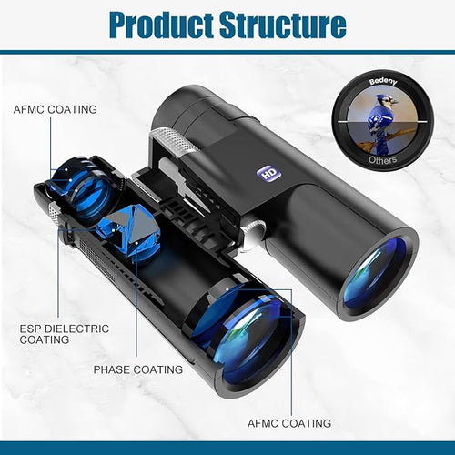 18X50 High Powered Binoculars for Adults with Upgraded Phone Adapter, Tripod and Tripod Adapter,Waterproof Compact Binoculars with Low Light Vision for Bird Watching,Outdoor Hunting,Travel,Sightseeing