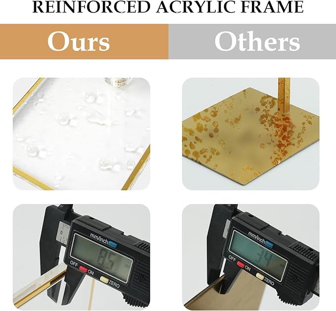 Acrylic Purse Display Stands, 14"-24" Adjustable Height Handbag Holder, Clear Purse Rack Stands for Closet Retail, Durable Gold Trim Hanging Bag Wallet Jewelry Necklace Organizer Stand(PATENT PENDING)