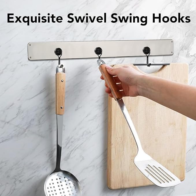 MIKEDE Strong Magnetic Hooks, 40LBS Black Swivel Swing Hooks Heavy Duty, Rare Earth Magnets with for Fridge, Grill Cruise Cabins, Hanging, Kitchen - 28 Pack