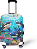 Killer Whale Luggage Cover Elastic Universal Luggage Covers for Suitcase Fit 30-32 Inch Zip Closure Suitcase Cover Protector for Travel Business Anti-Scratch Baggage Covers Case