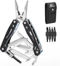 MOSSY OAK Multitool, 21-in-1 Stainless Steel Pocket Knife with G10 Handle, Screwdriver Sleeve, Self-locking Pliers with Sheath-Perfect for Outdoor, Survival, Camping, Hiking, Simple Repair