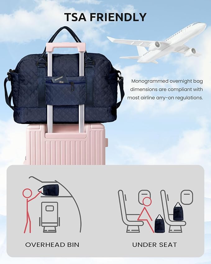 Gifts for Girls - 5 6 7 8 9 10 11 12 13 14 15 16 Year Old-Duffle Bags with Shoe Compartment, Weekender Bag, Travel Bag with Makeup Bag, Preppy Gift for Girl Beach Bag Gifts (Letter V)