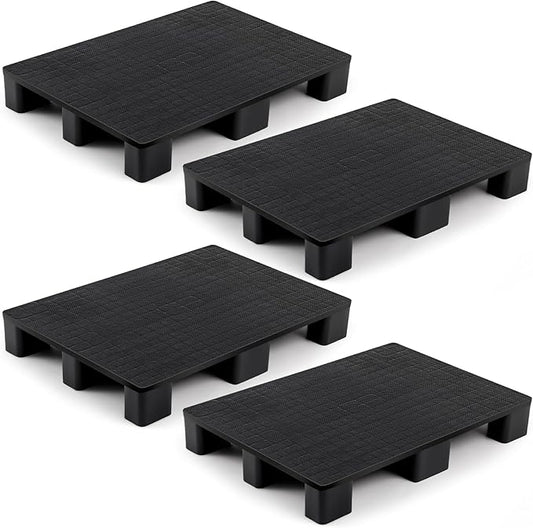 1 Pcs Plastic Pallet for Basement Storage Easy Stack Lightweight Floor Pallet Display Flooring Room Supermarket Christmas, Support up to 2000 Lbs (31.5'' L X 24'' W X 4.7'' H,Black)