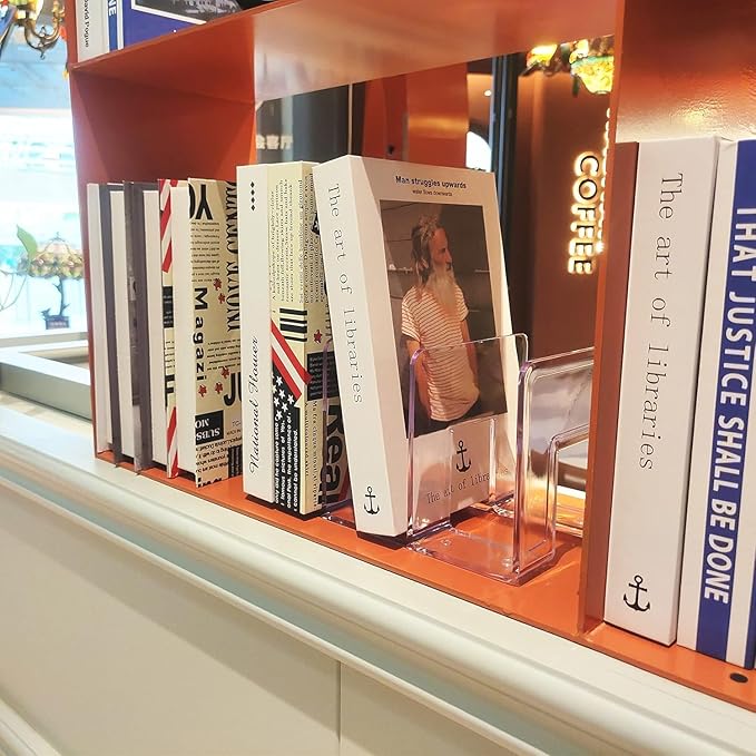 LUGUNU Clear Acrylic Purse Organizer - 4-Section Divider for Handbag Closet Storage - Durable Rack for Purses, Clutches More (Set of 2)