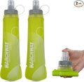 MARCHWAY Soft Hydration Flask with Wide Mouth, 300ml/500ml Collapsible TPU Water Bottle, Leakproof Portable Flexible for Running, Hiking, Cycling, Climbing, Gym, Travel (2pcs Yellow 500ml)