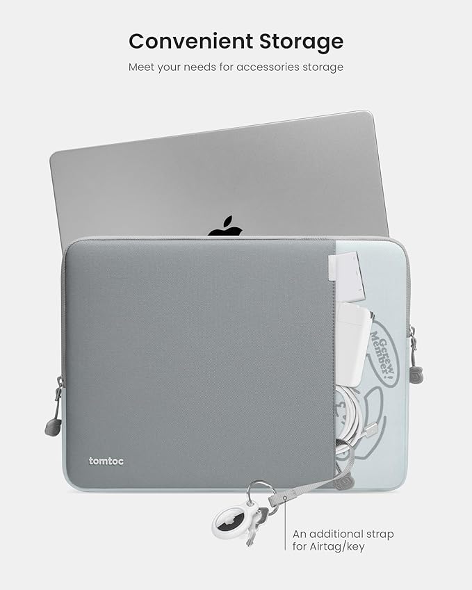 tomtoc 360° Protective Laptop Sleeve for 14-inch MacBook Pro M5/M4/M3/M2/M1 Pro/Max A3434 A3112 A3401 A3185 A2992 A2918 2025-2021, Water-Resistant Case Bag with Accessory Pocket for 13.8Surface Laptop