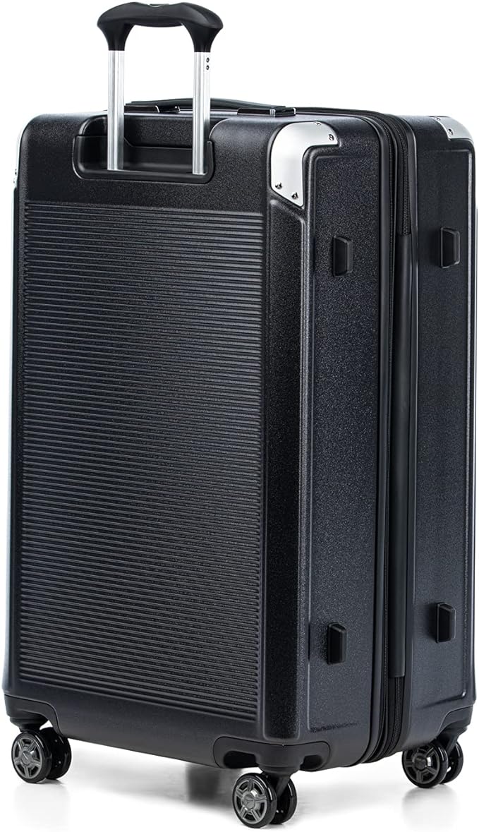 Travelpro Platinum Elite Hardside Expandable Checked Luggage, 8 Wheel Spinner, TSA Lock, Hard Shell Polycarbonate Suitcase, Shadow Black, Checked Large 28-Inch