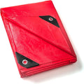 GUARD SHIELD Red Tarp 12x20 Feet Tarps High Visibility Outdoor Poly Cover Lightweight 6mil