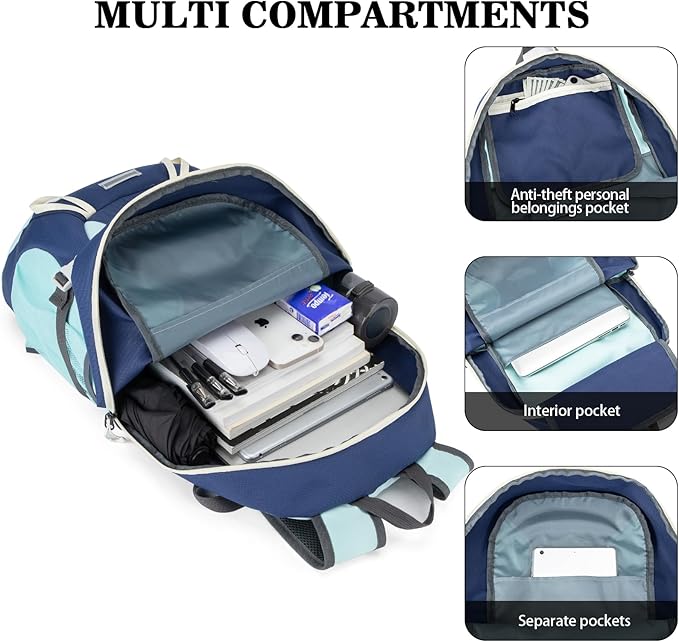 Hiking Backpack,Large 35L Travel Backpacks for Men Women,Water Resistant Ultra Lightweight Foldable Packable Camping Daypack for Outdoor Sports
