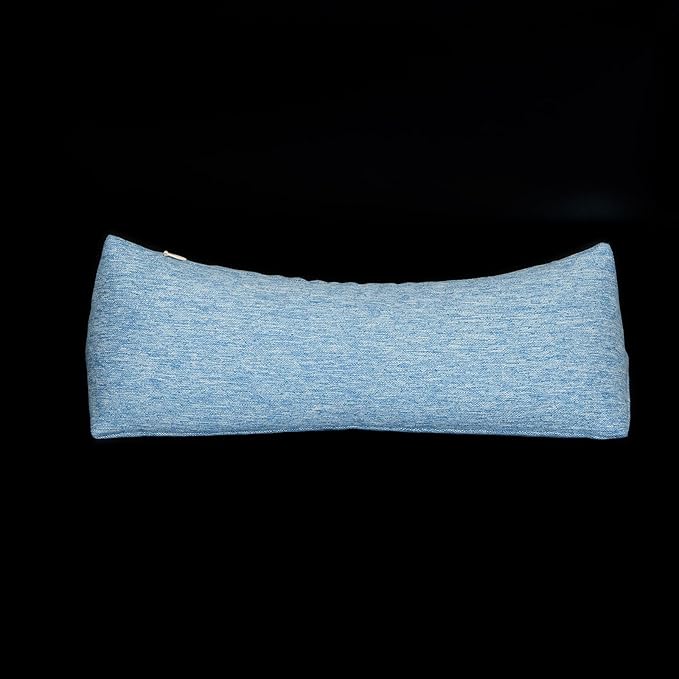 Buckwheat Neck Support Pillow Cervical Neck Cylinder Bolster Pillow,Buckwheat Hulls Adjustable Roll Pillow,Neck Pain Relief for Back and Side Sleepers Round Pillows for Lunch Break blue, 6*15 inch