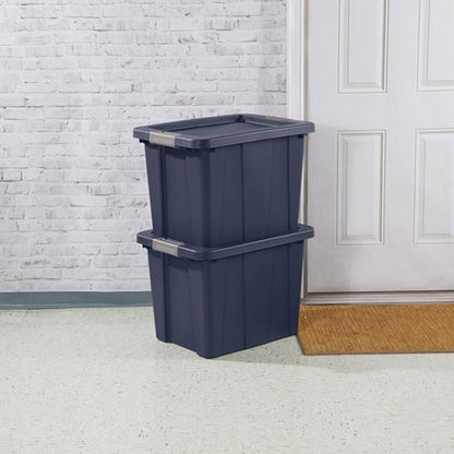 Sterilite 24-Pack Storage Bins with Lids, Heavy Duty Totes, Tuff1, 18 Gallon, Dark Indigo