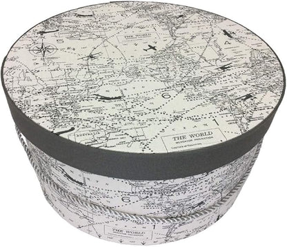 Sarah's Hat Boxes Classic Travel Hat Box – 12.75" x 6.5" (Dia. x Ht.) Handmade in USA – Odorless Non-Toxic Adhesive, Cording Handle – Premium Storage for Hats & Accessories