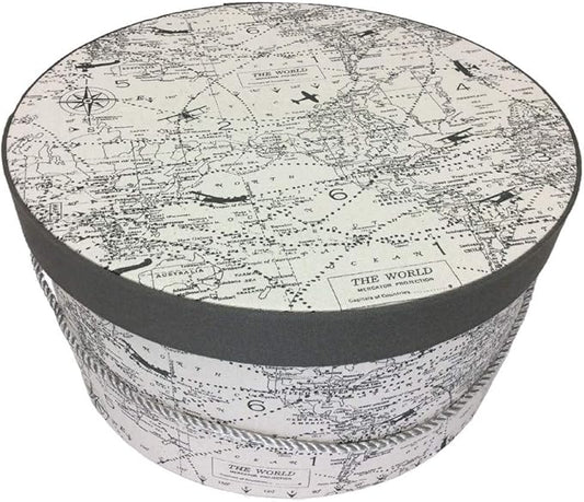 Sarah's Hat Boxes Classic Travel Hat Box – 12.75" x 6.5" (Dia. x Ht.) Handmade in USA – Odorless Non-Toxic Adhesive, Cording Handle – Premium Storage for Hats & Accessories