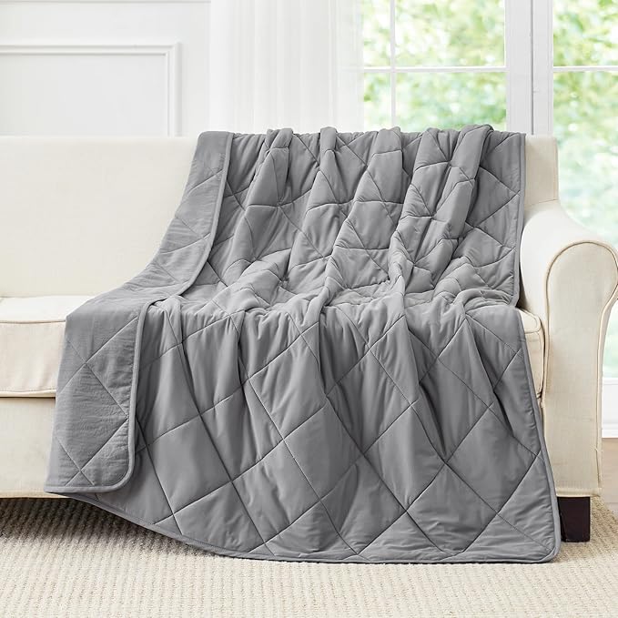 Cozy Bliss Cooling Throw Blanket for Hot Sleepers, Q-Max 0.4 Cooling Comfort 50x70, Cold Blankets for Night Sweats Sleeping, Ultra-Cool Lightweight Breathable Summer Blanket for Bed Travel