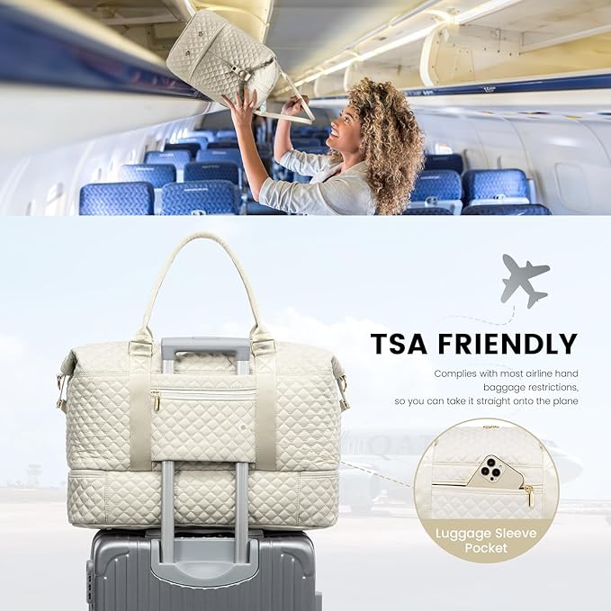 LOVEVOOK Travel Duffle Bag,Weekender Bags for Women with Shoe Compartment，Carry on Overnight Bag with Toiletry Bag,Gym Duffel Bag with Wet Pocket, Hospital Bags for Labor and Delivery