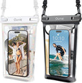 Large Waterproof Phone Pouch, Floating Waterproof Pouch for iPhone 16 15 14 13 12 Pro Max Galaxy S25 S24 S23, Adjustable Lanyard, IPX8 Waterproof Bag for Beach Cruise Swimming Rafting Boating