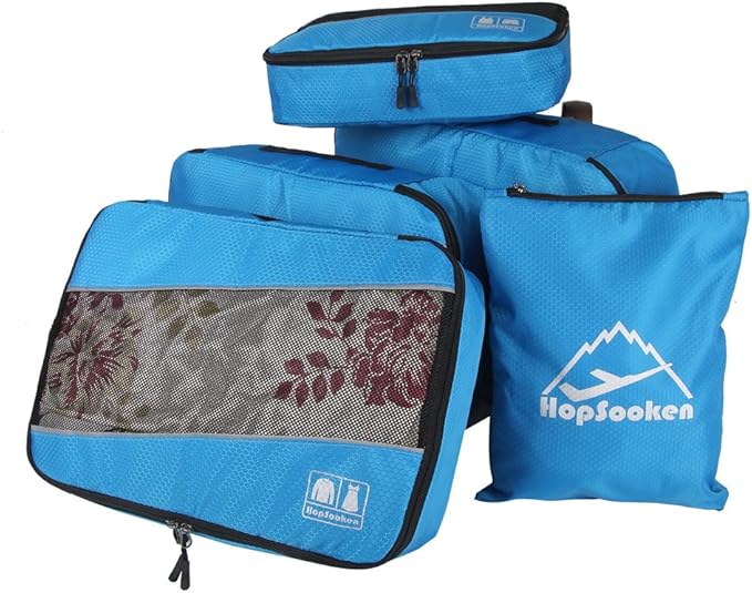 5 Set Packing Cubes for Travel Large Suitcase Luggage Organizer Bags Travel Accessories Vacation 4 Cubes 1 Laundry Pouch Bag