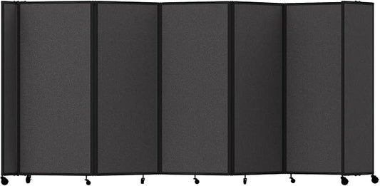 Versare Room Divider 360 Portable Wall Partition | Folding Panels | Large Freestanding Divider | Locking Wheels | Temporary Room Separator