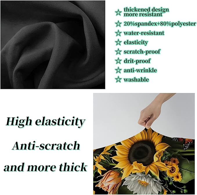 Suitcase Protector Plus 1 Luggage Tag, Sunflower Orchids Travel Suitcase Cover for 22-24 inch Luggage (M) with Concealed Zipper, Washable Elastic Cloth, Dustproof, Anti-Scratch