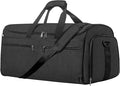 Garment Duffle Bags for Travel, Bukere Convertible Carry on Garment Duffel Bag for Men Women, Shoe Compartment, 2 in 1 Hanging Dress Suitcase Suit Travel Bags, Midnight Grey