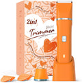 Facial Hair Removal for Women - Waterproof 2 in1 Rechargeable Eyebrow Facial Trimmer and Bikini Trimmer for Women, Painless Face Electric Razor/Shaver for Lip, Arms, Face, Peach Fuzz