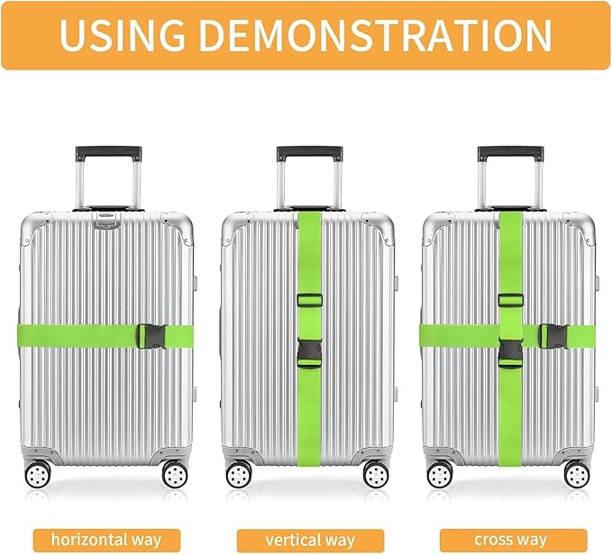 BILIONE 4 Pack Luggage Straps 79" Long Belts Keep Suitcase Secure While Traveling, TSA Approved Add a Bag Premium Accessory for Travel Bag Closure (2PCS Pink+ 2PCS Purple)