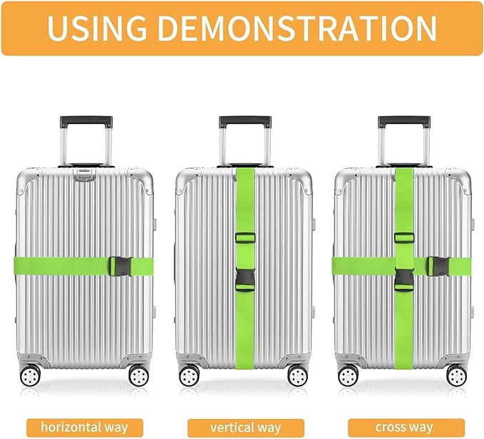 BILIONE 4 Pack Luggage Straps 79" Long Belts Keep Suitcase Secure While Traveling, TSA Approved Add a Bag Premium Accessory for Travel Bag Closure (4 Pcs Purple)