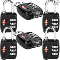 TSA Locks 6-Pack - Ultra Lightweight Travel & Gym Combo Locks (54g Each!), TSA Approved Secure Luggage Locks for Suitcases, School Backpacks, Lockers - 3-Digit Code, 2.36in Compact Design