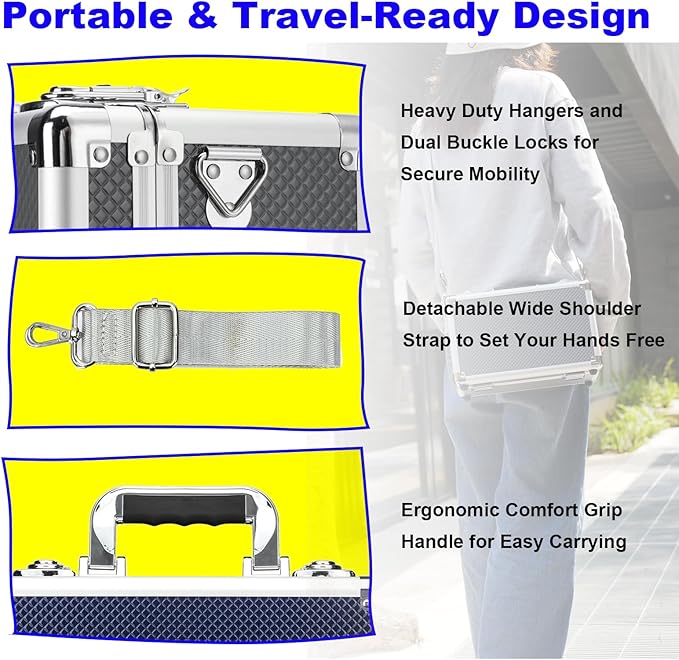 Multi color Card Storage Hard Case, Sports Card Collection Boxes,Trading Cards Cabinet, Card Holder, Toploader Box (Gray, Small)