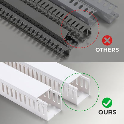 Yecaye 62.8in(4x15.7in) Cable Raceway, Large Under Desk Cable Management for Server Rack Wire Raceway, Wire Management Tray, Cord Organizer for Gaming Desk, Black