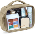 BAGSMART Clear TSA-Approved Toiletry Bag, Puffy Edges Travel Makeup Bag, Large Opening with Handle, Clear Cosmetic Bag with Double Zipper for Women