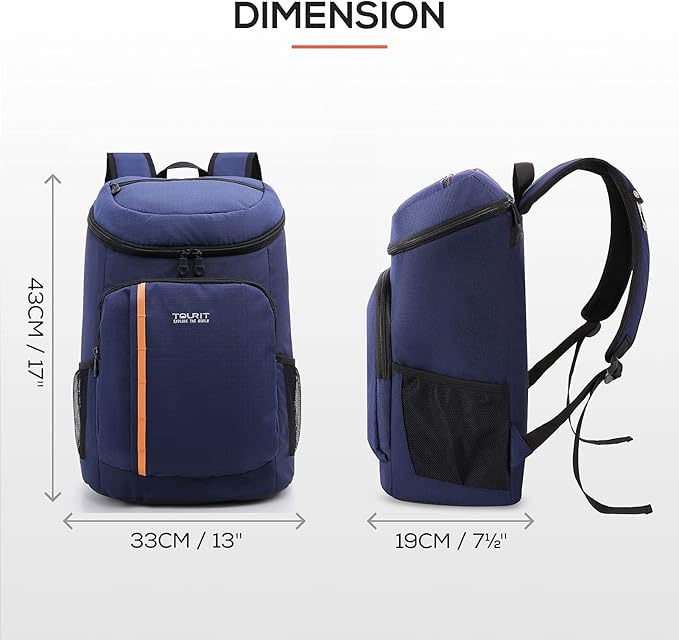 TOURIT Cooler Backpack 30 Cans Lightweight Insulated Backpack Cooler Leak-Proof for Men and Women