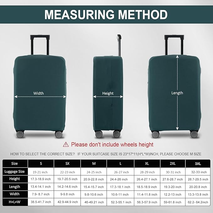 Travel Luggage Cover Suitcase Protector Scratch-Resistant Fit 19-31 Inch Suitcase, Not Included Suitcase (Avocado Green, M(24-25 inch))