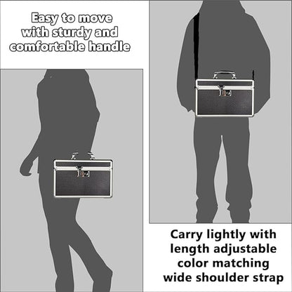 Storage Lock Box with Combination code, Lockable Medicine Storage Case, Empty First Aid Box, Security Lock Box, Multipurpose Lockbox for Home and Outdoor Use (Black, Large)