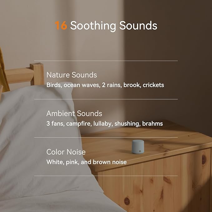 Dreamegg Portable White Noise Machine - Travel Sound Machine for Sleep, Features Powerful Battery, Egg-Sized, 16 Nature Sounds, Timer, Sound Machine for Baby Adults Office Privacy Home Gift (Ocean)