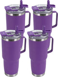HASLE OUTFITTERS 30oz Tumbler Bulk with Handle, Insulated Travel Coffee Mug Set with Handle Leak-Proof Double Wall Stainless Steel Vacuum Tumblers Pack Metal Cup for Hot and Cold Drink