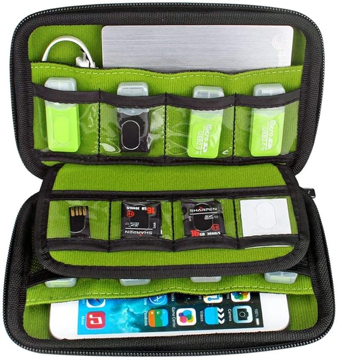 Aprince Digital Gadget Case Waterproof Memory Card Case,Designed for External Hard Drive,USB Flash Drives,Power Banks - Best for Traveling