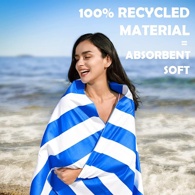 Your Choice Microfiber Quick Dry Sand-Free Beach Towel for Adults & Kids (67x35 Inch, 60x30 Inch) - Oversized, Compact, Lightweight, Absorben
