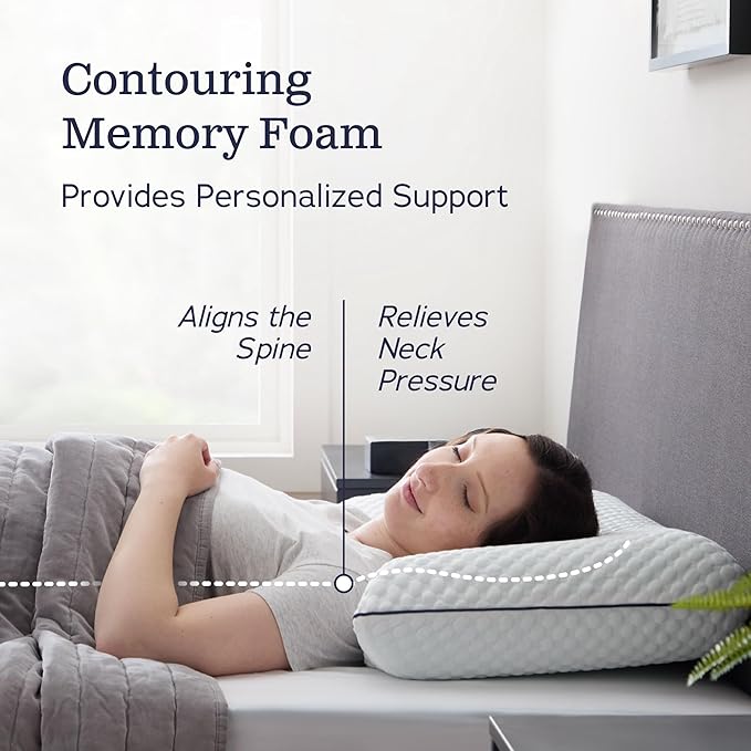 WEEKENDER Standard Gel Memory Foam Pillow Size-1-Pack-Medium Plush Feel-Neck and Shoulder Support-Side, Stomach, and Back Sleepers-Home, Hotel, & Hospital Essentials-CertiPur Certified, White