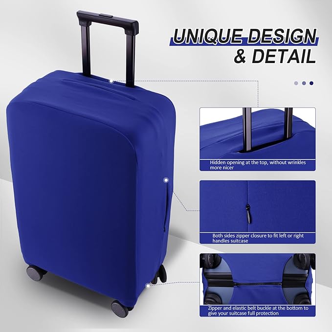 Travel Luggage Cover - Scratch-Resistant Fit 19-33 Inch, Blue, 3XL