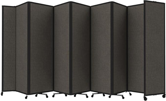 Versare Room Divider 360 Portable Wall Partition | Folding Panels | Large Freestanding Divider | Locking Wheels | Temporary Room Separator